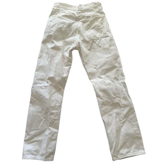 Agolde | white denim destroyed button fly jeans with marks | size 24 - Picture 3 of 8